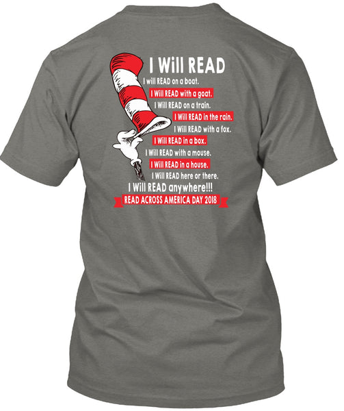 The Cat in the Hat T Shirt 2018, I Will Read Anywhere T Shirt, I Will Read In A Box T Shirt