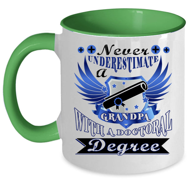 Old Doctor Coffee Mug, Grandpa With A Doctoral Degree Accent Mug
