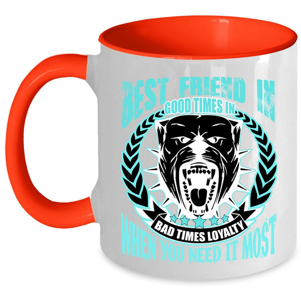 I Love Dogs Coffee Mug, Best Friend In Good Time Accent Mug