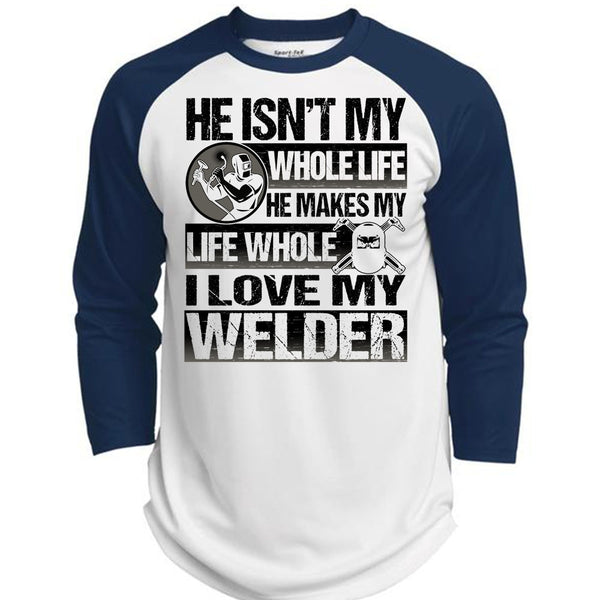 I Love My Welder T Shirt, I Love Welding T Shirt, Awesome T-Shirts  (Polyester Game Baseball Jersey)