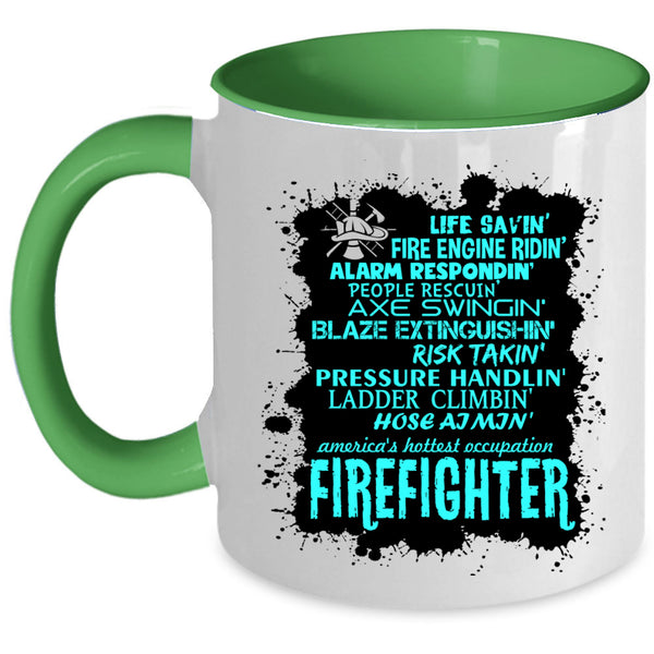 Cute Gift For Firefighter Coffee Mug, Firefighter Accent Mug