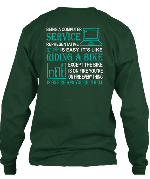 Being A Computer Service Representative Is Easy T Shirt, Riding A Bike T Shirt