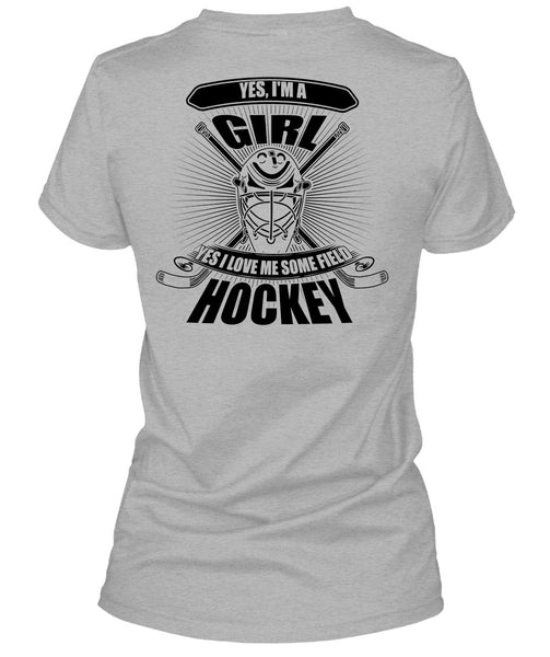I'm A Girl T Shirt, I Love Hockey T Shirt