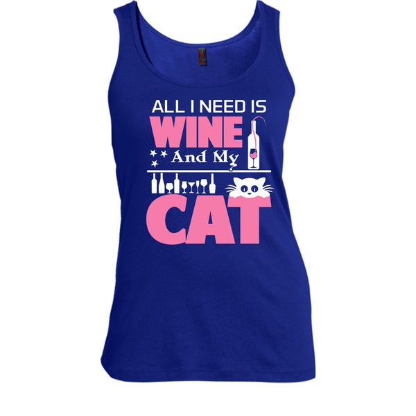 All I Need Is Wine And My Cat Shirt, Cool Cat Shirt