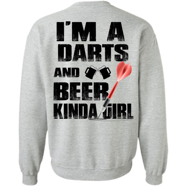 Being A Drinker T Shirt, I'm A Darts And Beer Kinda Girl Sweatshirt
