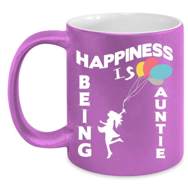 Happiness is Being Auntie Coffee Mug, Cute Gift For My Aunt Coffee Cup