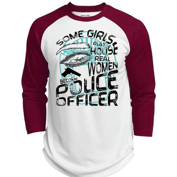 Become Police Officer T Shirt, I Love Police T Shirt, Awesome T-Shirts  (Polyester Game Baseball Jersey)