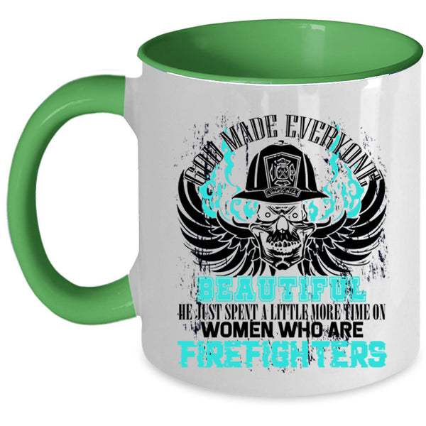 Firefighters Coffee Mug, God Made Everyone Beautiful Accent Mug
