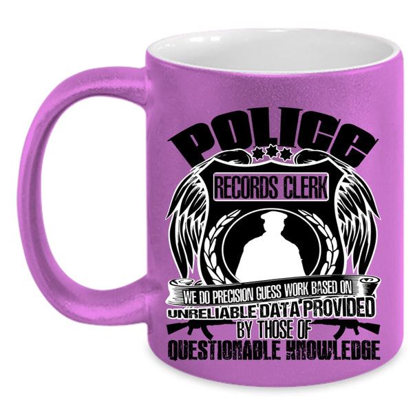 Funny Gift For Police Coffee Mug, Police Resords Clerk Accent Mug