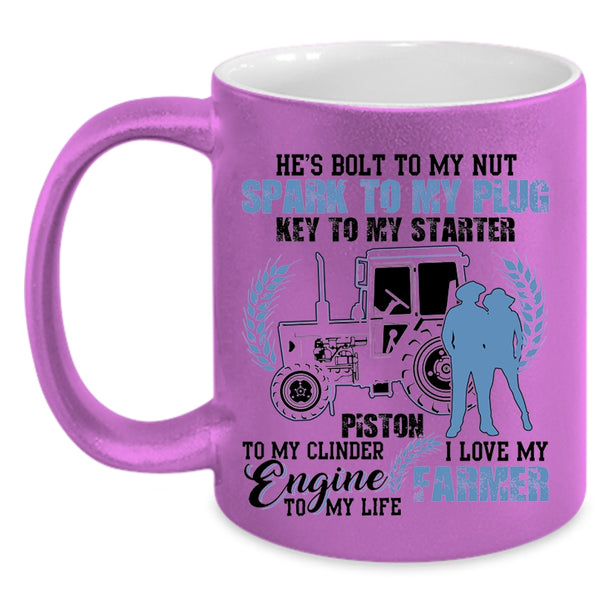 Cool Just Married Coffee Mug, I Love My Farmer Accent Mug