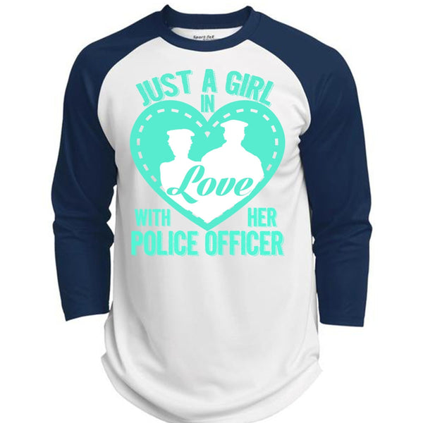 Just A Girl In Love With Her Police Officer T Shirt, I Love Police T Shirt, Awesome T-Shirts  (Polyester Game Baseball Jersey)