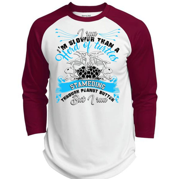 I Run I'm Slower T Shirt, I Love Running T Shirt, Awesome T-Shirts  (Polyester Game Baseball Jersey)