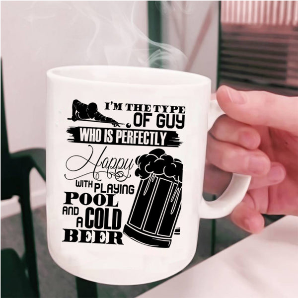 Cool Dad Coffee Mug, Happy With Playing Pool And A Cold Beer Cup