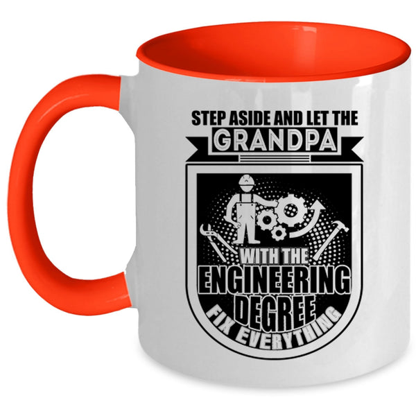 Grandfather Coffee Mug, Grandpa With The Engineering Degree Accent Mug