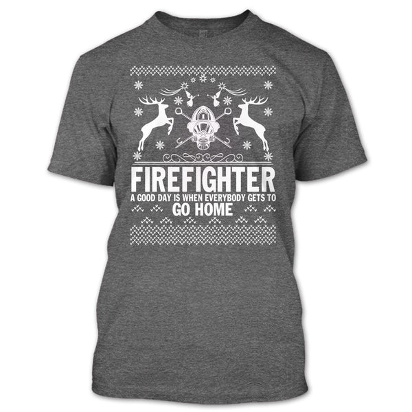 Firefighter Merry Christmas T Shirt, Coolest Firefighter Ever T Shirt