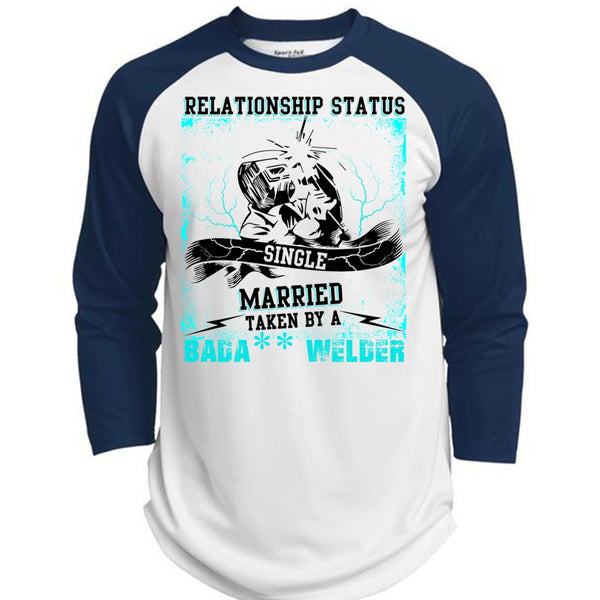 Married Taken By A Welder T Shirt, I Love Welding T Shirt, Awesome T-Shirts  (Polyester Game Baseball Jersey)