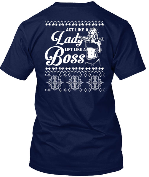 Active Like A Lady Lift Like A Boss T Shirt, This Girl Loves Christmas T Shirt