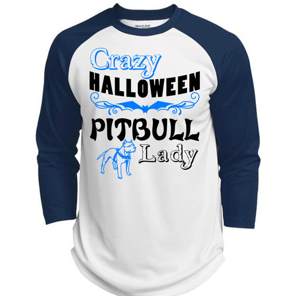 Crazy Halloween Pit Bull Lady T Shirt, Wait For Halloween T Shirt, Awesome T-Shirts  (Polyester Game Baseball Jersey)