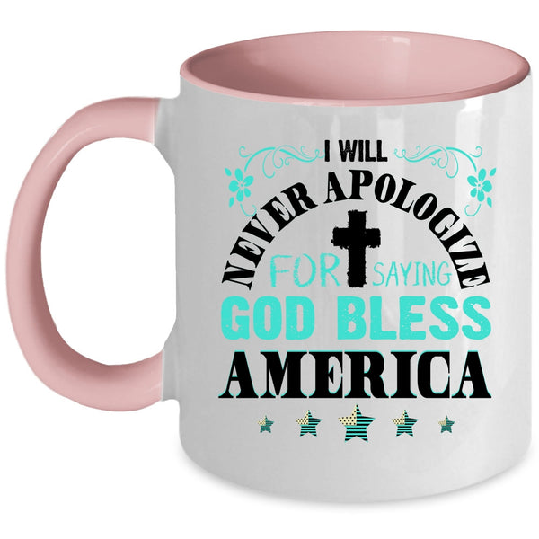 Cool Gift For American Coffee Mug, God Bless America Accent Mug
