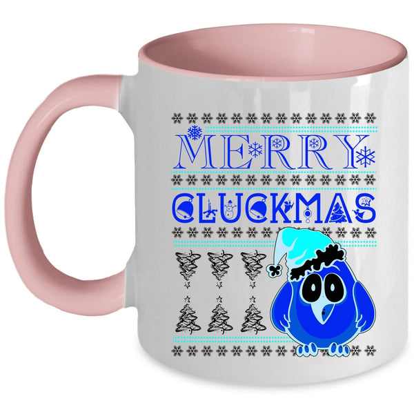 Cute Christmas Gift For Farmer Coffee Mug, Merry Cluckmas Accent Mug