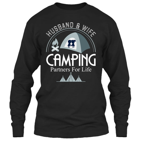 Husband & Wife T Shirt, Camping Partners For Life T Shirt
