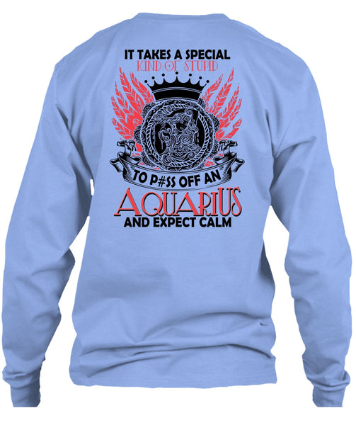 Aquarius And Expect Calm T Shirt, I Love Aquarius T Shirt