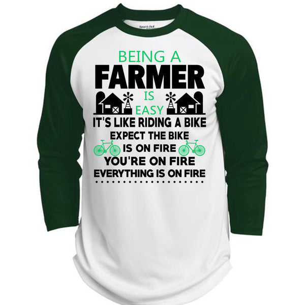 Being A Farmer Is Easy T Shirt, Being A Farmer T Shirt, Awesome T-Shirts  (Polyester Game Baseball Jersey)