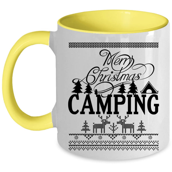 Camping Coffee Mug, Merry Christmas Accent Mug
