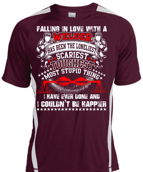 Falling In Love With A Welder T Shirt, I Couldn't Be Happier T Shirt, Cool Shirt