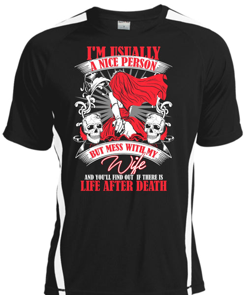 A black t-shirt with the shopify logo