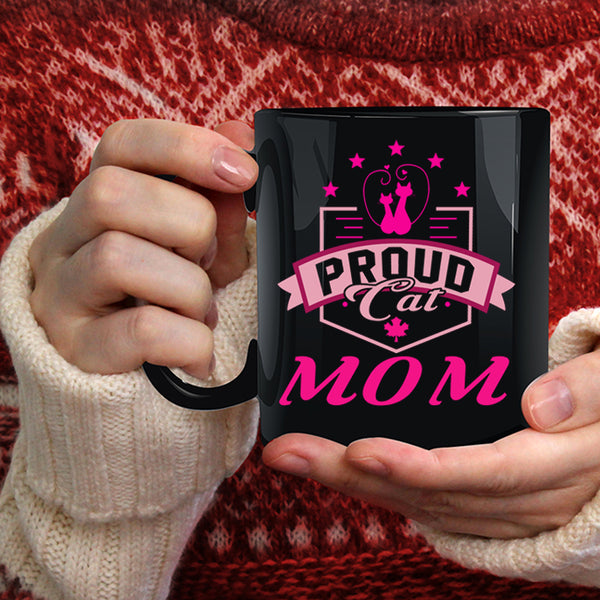 Proud Cat Mom Coffee Mug, Cute Gift For Cat Lovers Coffee Cup