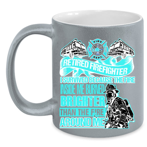 Awesome Gift For Grandfather Coffee Mug, Retired Firefighter Accent Mug