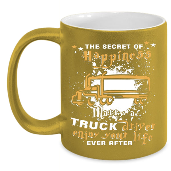 Marry A Truck Driver Coffee Mug, Cool Just Married Coffee Cup
