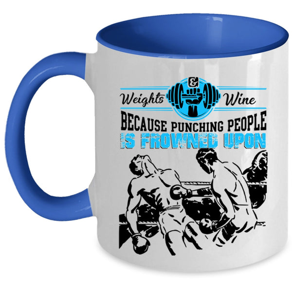 Cool Gift For My Son Coffee Mug, Weights Wine Accent Mug