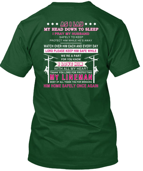 Thank You Lord For Protecting My Lineman T Shirt, I Pray My Husband Safely To Keep T Shirt