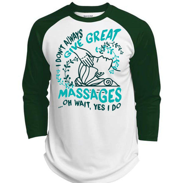 I Don't Always Give Great Massages T Shirt, I Love Massage T Shirt, Awesome T-Shirts  (Polyester Game Baseball Jersey)