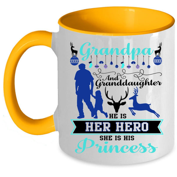 Cute Christmas Coffee Mug, Grandpa And Granddaughter Accent Mug
