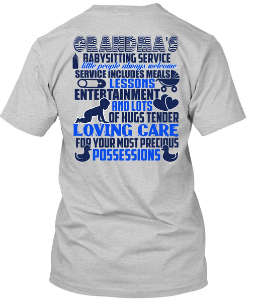 Grandma's Babysitting Service T Shirt, I Love Family T Shirt