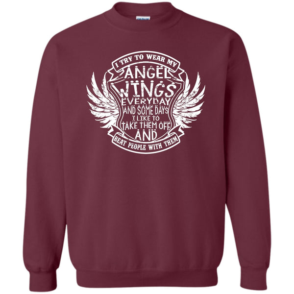 Beat People With Them T Shirt, Coolest Angels Wings Sweatshirt