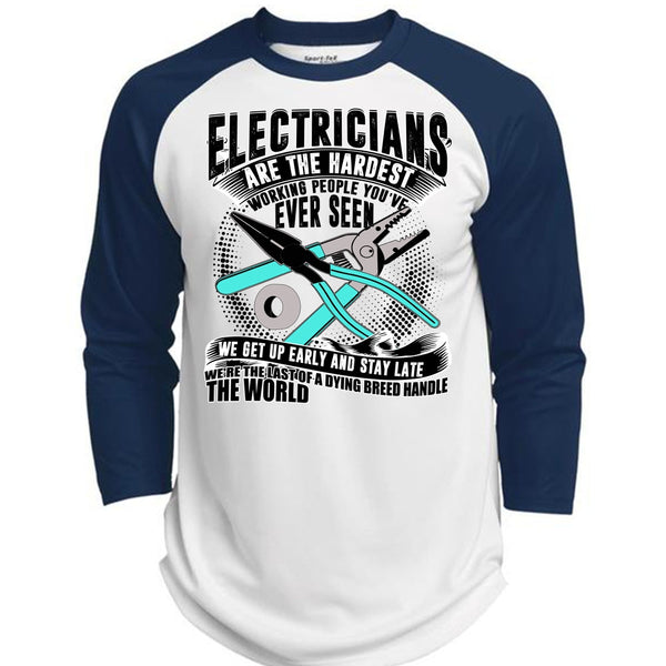 Electricians Are The Hardest Working T Shirt, I Love Electrician T Shirt, Awesome T-Shirts  (Polyester Game Baseball Jersey)