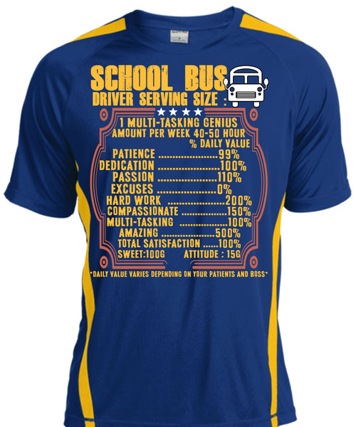 School Bus Driver Serving Size T Shirt, Being A Bus Driver T Shirt, Cool Shirt
