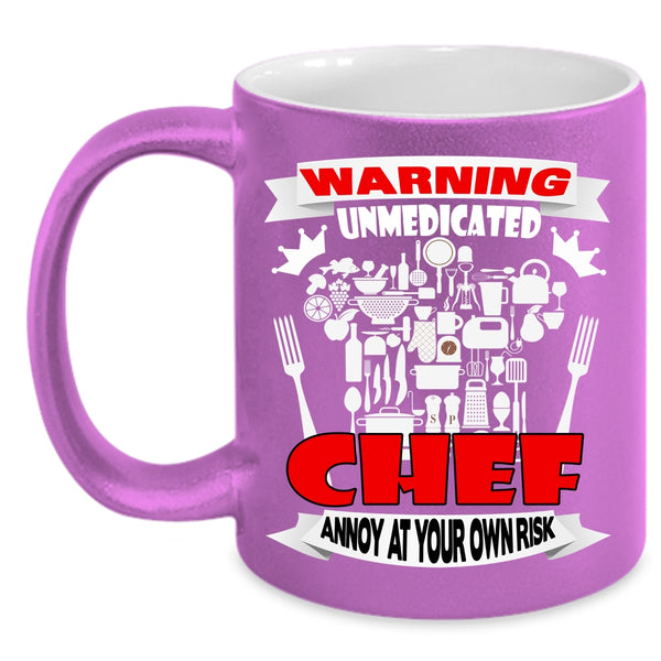 Warning Unmedicated Chef Coffee Mug, Awesome Chef Coffee Cup