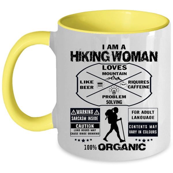 Pretty Daughter Coffee Mug, I Am A Hiking Woman Accent Mug