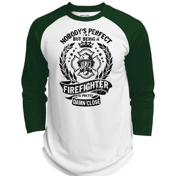 Being A Firefighter Is Pretty Damn Close T Shirt, Being A Firefighter T Shirt, Awesome T-Shirts  (Polyester Game Baseball Jersey)