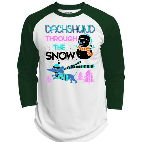 Dachshund Through The Snow T Shirt, This Girl Loves Christmas T Shirt, Awesome T-Shirts  (Polyester Game Baseball Jersey)
