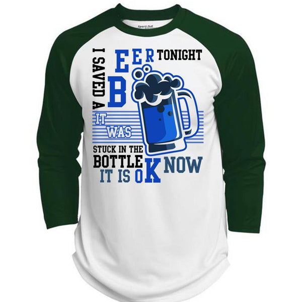 I Saved A Beer Tonight T Shirt, I Love Drinking T Shirt, Awesome T-Shirts  (Polyester Game Baseball Jersey)