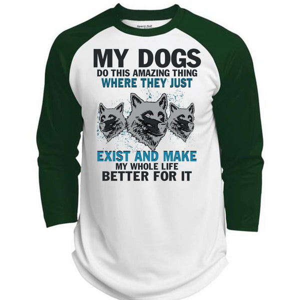 My Dogs Do This Amazing T Shirt, I Love My Dogs T Shirt, Awesome T-Shirts  (Polyester Game Baseball Jersey)