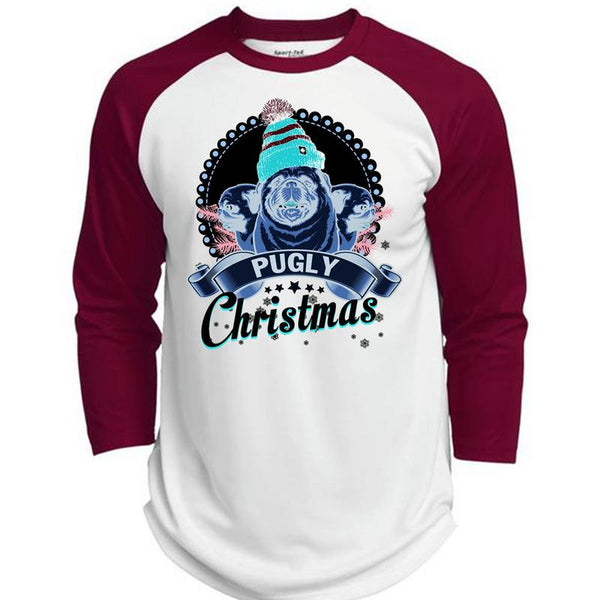 Pugly Christmas T Shirt, I Love My Dog T Shirt, Awesome T-Shirts  (Polyester Game Baseball Jersey)