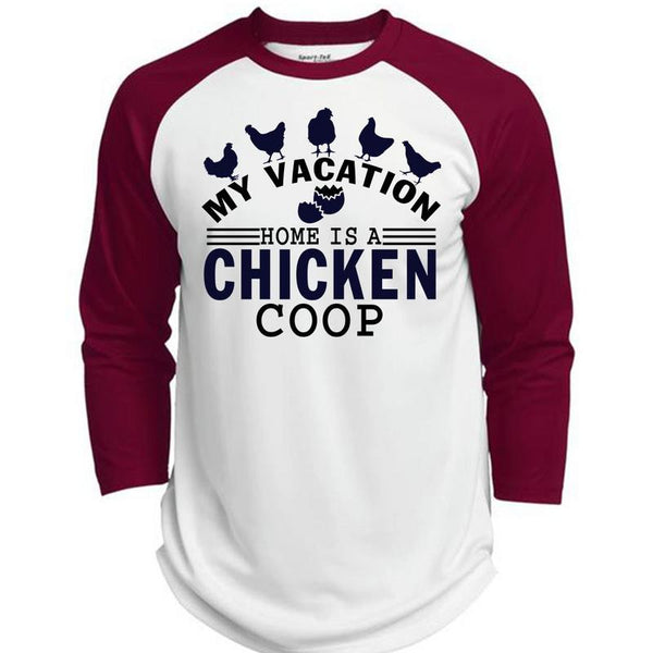 My Vacation Home Is A Chicken Coop T Shirt, I Love Chicken T Shirt, Awesome T-Shirts  (Polyester Game Baseball Jersey)
