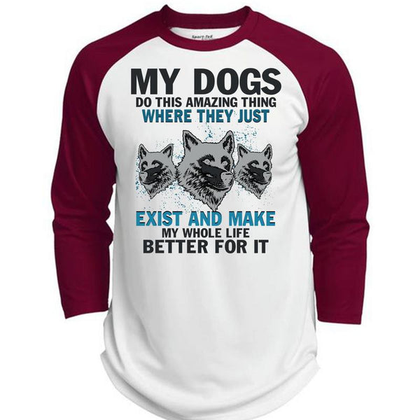 My Dogs Do This Amazing T Shirt, I Love My Dogs T Shirt, Awesome T-Shirts  (Polyester Game Baseball Jersey)